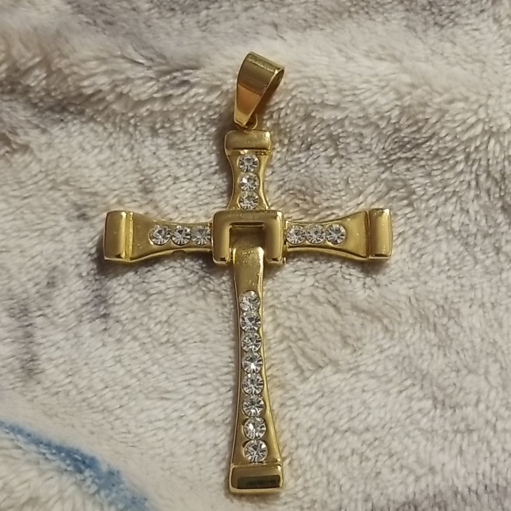 Gold plated cross necklace
